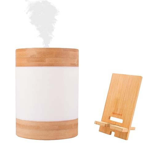 Edsonsoon 竹製エコ加湿器 400ml スマホスタンド付き USB-C給電