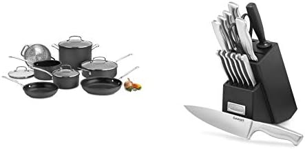 Cuisinart Chef’s Classic Nonstick Hard-Anodized 11-Piece Cookware Set,Black & C77SS-15PK 15-Piece Stainless Steel Hollow Handle Block Set Cuisinart Chef’s Classic Nonstick Hard-Anodized 11-Piece Cookware Set,Black & C77SS-15PK 15-Piece Stainless Steel Hollow Handle Block Set