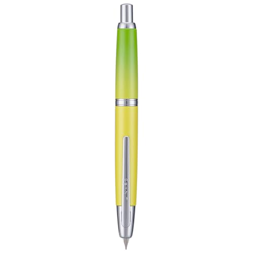Image of Jinhao 10 Press Fountain Pen with Box, Gradient Green Retractable Fine Nib with Ink Converter Set (Silver Clip)