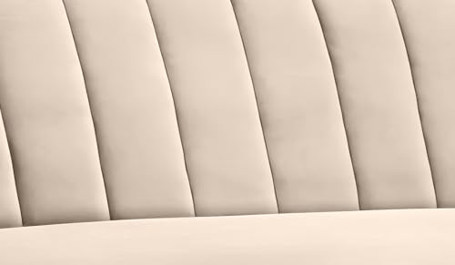 Image of AMATA Marino Solid Wood 3+2 Seater Cream Suede Velvet Sofa Set with Two Cushions Perfect for Home Office Guests Living Room (04 Cream, 3+2 Seater)(03 Year Warranty)