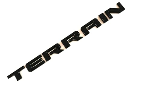 Image of 1x Replacement for 2010-2015 Terrain Front Door or Rear Liftgate Nameplate Logo Emblem Letter Badges (Black), EI-SilveCutom#2