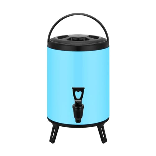 liritobor ウォータージャグ 6L/8L/10L/12L 保温保冷 ステンレス製 三脚付き お湯・ジュース・ミルクティー・ミルク・豆乳・コーヒー用 家族会やレストランに最適 (6L,空色)