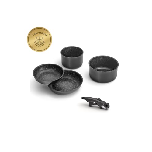 Gam'hotel - Cookware Set 5 Pieces Aluminum Removable Non-Stick Induction