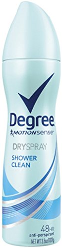 Degree MotionSense Dry Spray Antiperspirant, Shower Clean 3.8 oz (Pack of 8)