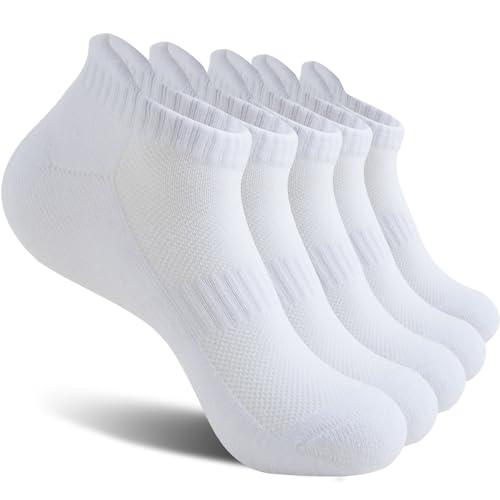Wamicu Chaussettes Basses Homme 43-46, 5 Paires Fines Respirant et Antidérapantes Coton Courtes Chaussettes Socquettes de Sport, pour Running Travail et...