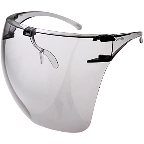 Image of zeroUV - Protective Face Shield Full Cover Visor Glasses /Sunglasses (Anti-Fog /Blue Light Filter) (Light /Smoke)