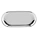 Tyenaza Vassoio per Gioielli in Acciaio Inossidabile Vassoio per Cosmetici Piatti Decorativi ovali per scrivanie da Ufficio con Piatto da Torta(S-Argento)