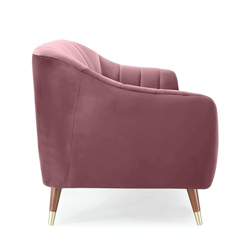 Image of AMATA Marino 3+2 Seater Mauve Colour Suede Velvet Fabric Sofa Set with Two Cushions Perfect for Home Office Guests Living Room (04 Move, 3+2 Seater)(3 Year Warranty)
