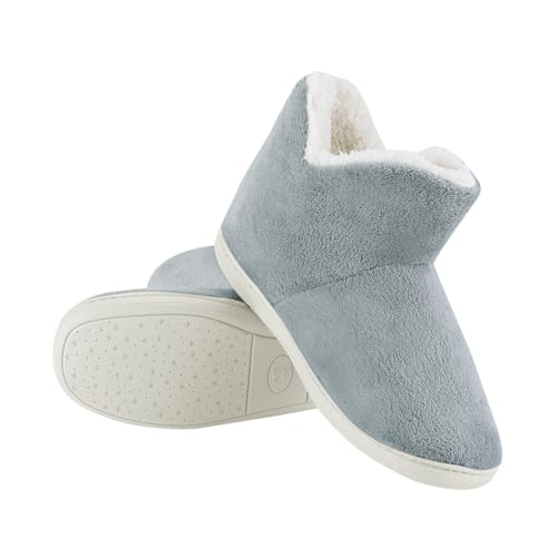 Ibluelover Women Men Bootie Slippers Winter Warm Anti Slip Xmas Indoor Plush Boots Memory Foam Slippers Wool Footwear2