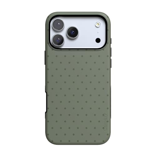 Casely iPhone 17 Pro Max Case | On the Dot | Olive Green Polka Dot | Bold Protective Design | Compatible with MagSafe