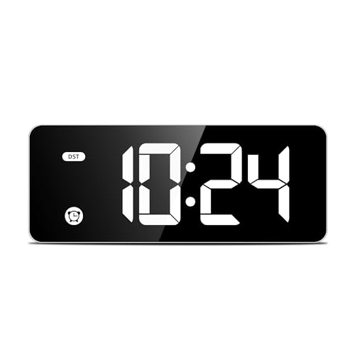 Image of HODIK Alarm Clock for Kids Bedrooms, Small Digital Clock, 4 Dimmable Backlight, 3 Adjustable Volumes with Snooze (White)