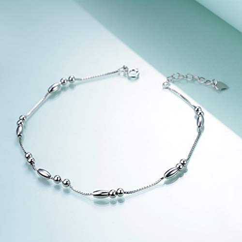 Winnicaca Anklet Bracelets For Women 925 Sterling Silver Boho Beach Anklets Beaded Ankle Bracelets For Women Jewelry Gifts For Women Teens Girls Birthday #TOP4