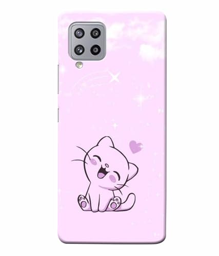 Image of Printed Hard Back Case Cover & Compatible for Samsung Galaxy M42 5G | Cute Cat Vector (Multicolor) - D1189
