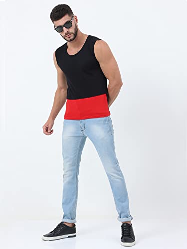 Image of Ideation Men's Cotton Round Neck Color Block Sleeveless T-Shirt