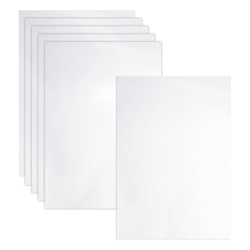 Biaungdo 6 Pcs Felt Fabric Sheets White Square Felt Sheets 8 x 12 Inch Wide 1mm Thick Felts Sheet Soft Acrylic Craft Felts Liners for DIY Sewing Arts Crafts Drawer Jewelry Box