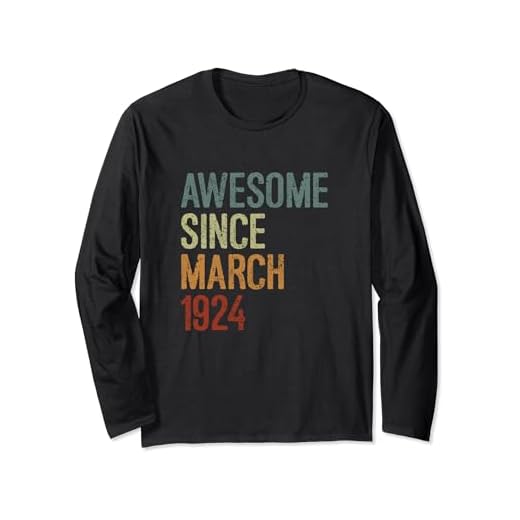 Impresionante desde marzo de 1924, regalo de cumpleaños divertido retro Manga Larga
