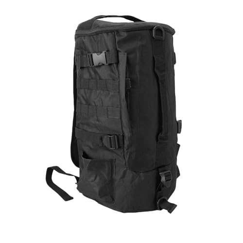 Denash Mochila con Tubo para Caña de Pescar, Bolsa para Aparejos de Pesca a Prueba de Lluvia de Gran Capacidad con Correa Ancha Ajustable para el Hombro para Viajes y Pesca Al Aire (Black)