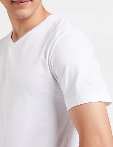 Image of Amazon Brand - Symbol Men Solid Cotton T Shirt | Plain | V Neck | Half Sleeve - Regular Fit | Combo Pack of 3 (Available in Plus Sizes)