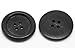 Handarbeit-Lieblingsladen Lot de 30 boutons ronds en bois - Noir - 30 mm - 4 trous - Pour couture, bricolage, scrapbooking - Boutons ronds en bois - Pour manteau de veste, décoration