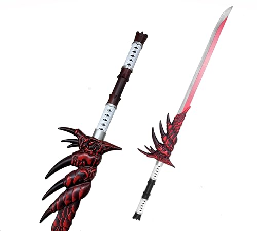 PU Foam Fantasy Monster Hunter Prop Sword for Costume, Cosplay, Halloween, Xmas, Collection. 1:1 Scale (Rathalos Sword (55 inch))