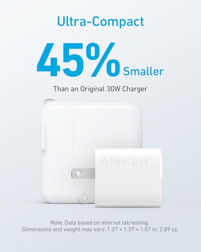 Anker USB Charger Block, 33W 2 Port Compact Type C Charger with Foldable Plug for iPhone 17/16 Series, Galaxy, and More (Cable Not Included, White) - Image 5