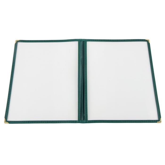 CAC Foodservice 2 Pocket Menu Cover MCP2-911GN Green 8.5x11 inch