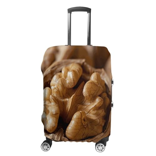 An Open Walnut Luggage Cover Protector Anti-Scratch Suitcase Cover Washable Luggage Covers Fits 19-21 Inch Luggage