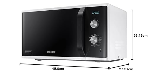Samsung MG23K3614AW/ET Mikrowellenherd, freistehend, Dual Dial MG23K3614AW/ET, Crunch-Kochen, AutoDefrost, Mikrowelle + Grill 800 W + 1100 W, 23 l, 49 l x 27,5 h x 39 cm, weiß – Bild 3