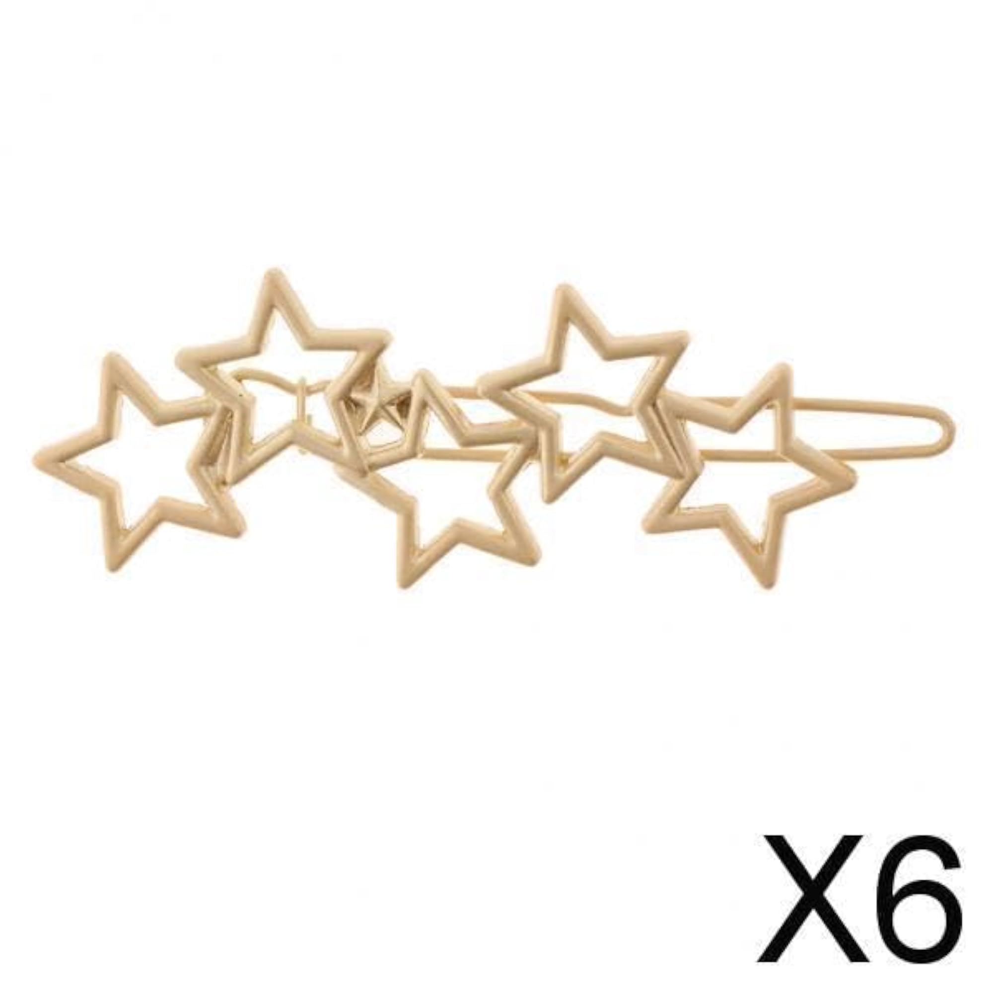 6x Metal Leaf Shape Hair Clips, Gold