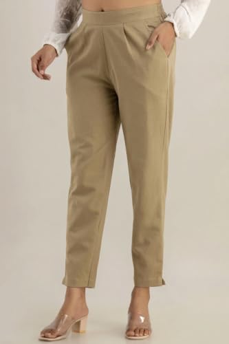 Image of Regular Fit Cotton Woman Trousers Pants Kurti Pant Casual Daily Formal Office Use
