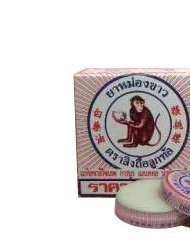 White Monkey Holding Peach Medicated Balm 8g. (12 Bearings)