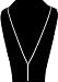 SUNNOW® Women's Girls Y-shaped Alloy Simple Bar Tassel Pendant Long Necklace (Gold color)