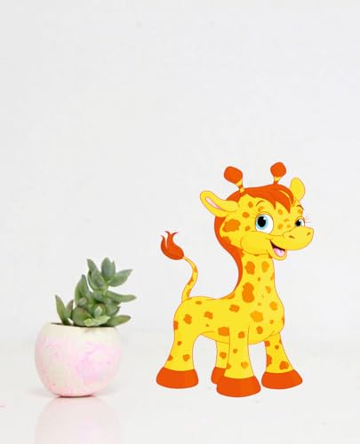 Decals Creation Little Yellow Giraffe Wall Sticker for Living Room, Kids Room, Pooja Room (Size - 50CM X 30CM)