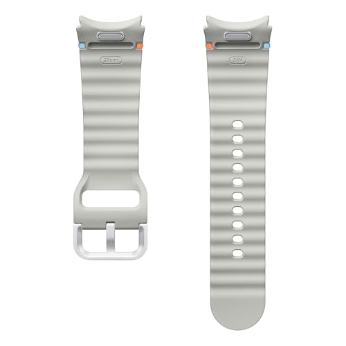 Image of SAMSUNG Galaxy Watch 7, 6, 5, 4 Series Sport Band, Rubber, Smartwatch Replacement Strap for Men and Women, One Click Attachment, Small /Medium, ET-SNL30SSEGUJ, Silver