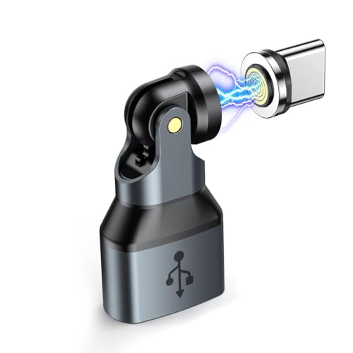 Image of ZORBES USB to USB C Adapter Flexible Swivel Magnetic Type C Male to USB Female Adapter, Supports 480Mbps Data Transfer, OTG Adaptor Compatible with 1Phone 16 /15 Series, MacBook /1Pad Series
