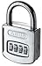 Combination Padlock, Front, Black/Silver