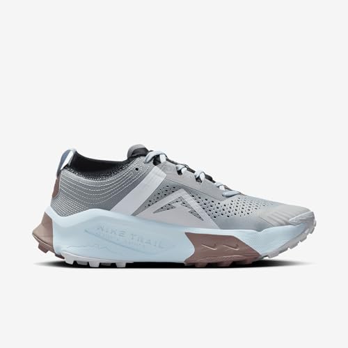 Nike Zegama Women's Trail Running Shoes (DH0625-005, Light Smoke Grey/Black/Glacier Blue/White) Size 9.5