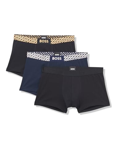 BOSS Men's 3 Pack Metallic Effect Monogram Trunks