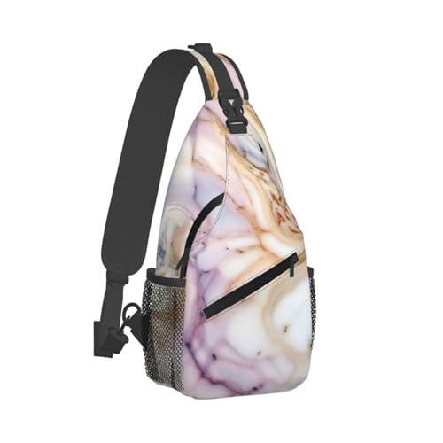Mochila Bandolera Urbana con Estampado Mármol Rojo y Blanco miniatura 2