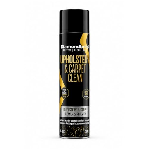 Image of Diamondbrite Upholstery Cleaner Foam Spray 400ml | Car Interior, Sofa & Carpet Cleaner | Fabric, Leather & Vinyl Stain Remover | Quick Dry Foaming Cleaner with Odour Removal