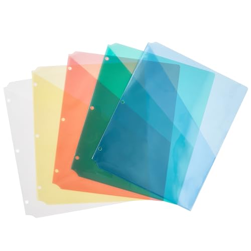 Image of Avery Binder Pockets for 3 Ring Binders, Assorted Colors, Fits 8.5 inch x 11 inch Documents, Acid-Free and Archival-Safe (75254), 5 Count (Pack of 12)