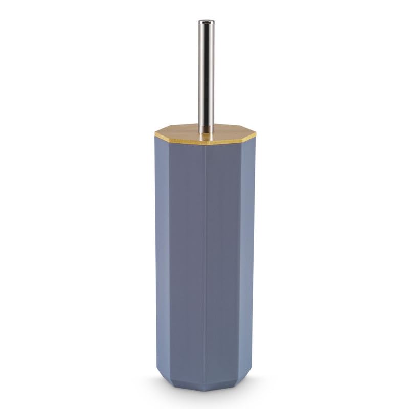 Image of Freelance Portofino ABS Toilet Cleaning Brush with Holder Stand - Charcoal Grey - Hygienic Commode /Toilet Brush Cleaner Set - Compact Stand, Ideal for Cleaning Bathroom Pot /Bowl /WC - Holder Included