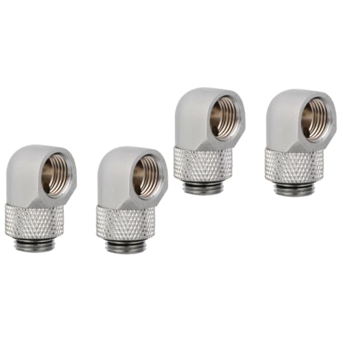 Adaptador giratorio de latón para refrigeración por agua de PC color plata 2 piezas
