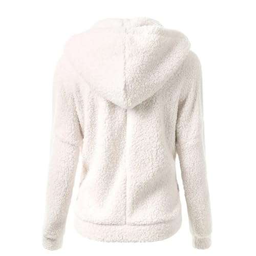 Women's Fashion Wool Coat Slim Straight Hooded Plush Zip Up Jackets Autumn Winter Jackets2