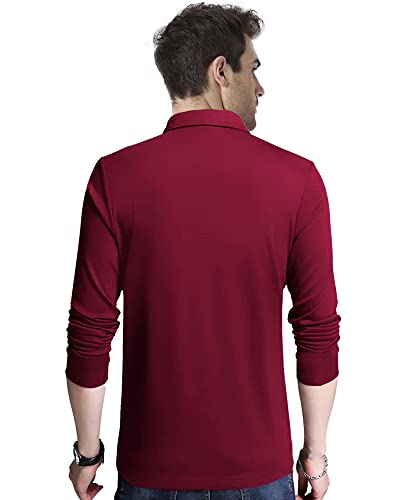 Image of Noble Monk Men's Polycotton Regular Fit Full Sleeves Polo T-Shirt