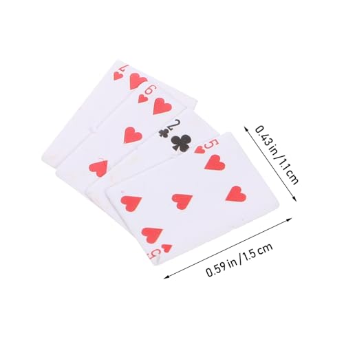 2 Stück Maßstab Mini-pokerkarten aus Robustes Kartenspiel mit Klarem Muster für Puppenhaus Dekoration DIY Basteln Geschenk für Erwachsene – Bild 3