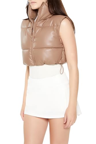Chaleco acolchado de mujer en efecto piel cropped Forever 21 4