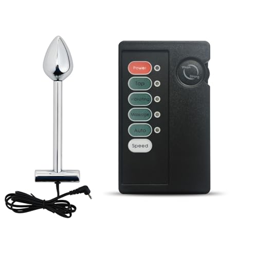 AMAZBEE Plug Anale in Acciaio Inossidabile con Scossa Elettrica Massaggiatore Prostatico Buttplug per Uomo Allenatore Anale Giocattoli Sessuali Elettro Analplug Tappo Scioccante (S,1)