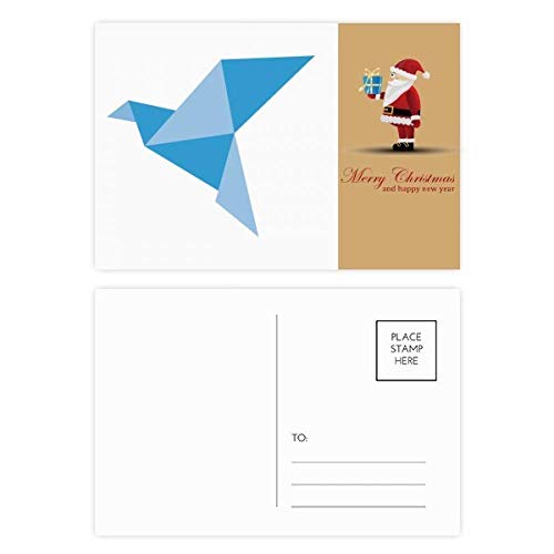 Cartes postales pigeon abstrait bleu origami en lot de 20 pièces pour correspondance