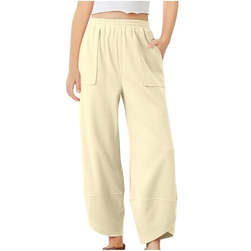 Girls Aesthetic Sweatpants Pockets Straight Leg Kids Plain School Pants Casual Baggy Joggers Elastic High Waist